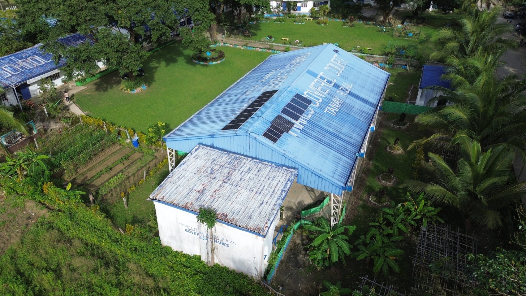 offgrid/hybrid solar with inverters installed in facilities (school, trib halls, shelters, health center, etc)